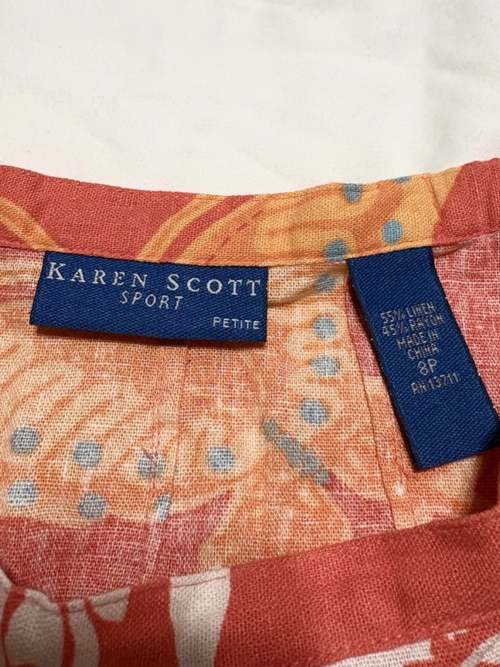 Vintage 2001 Karen Scott Y2K Butterfly Linen Midi Skirt 8P - Picture 2 of 10